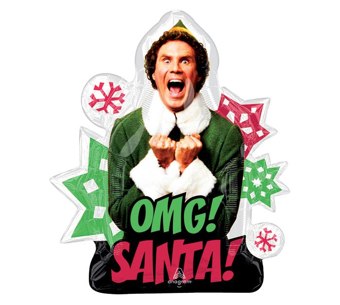Amscan Jolly Christmas Elf Foil Balloon - 22" X 35" Supershape Decoration For Holiday Parties