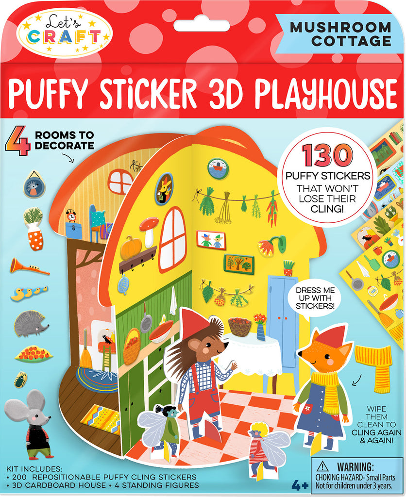 Puffy Sticker 3D Playhouse -Mushroom Cottage