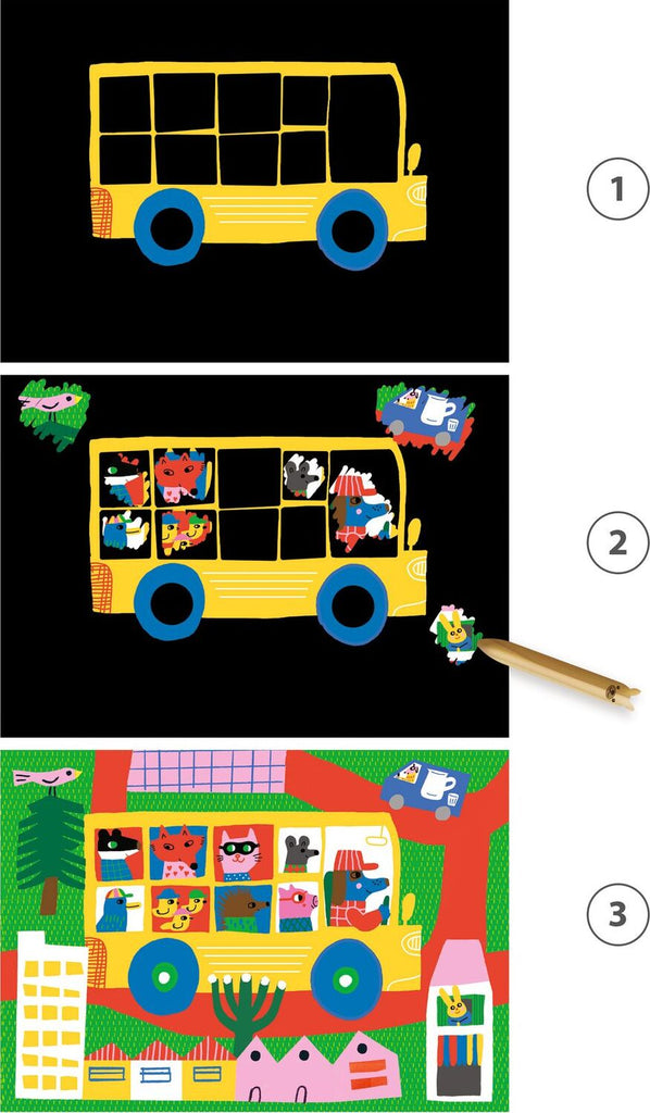 DJECO Learning about Vehicles Scratch Cards Activity