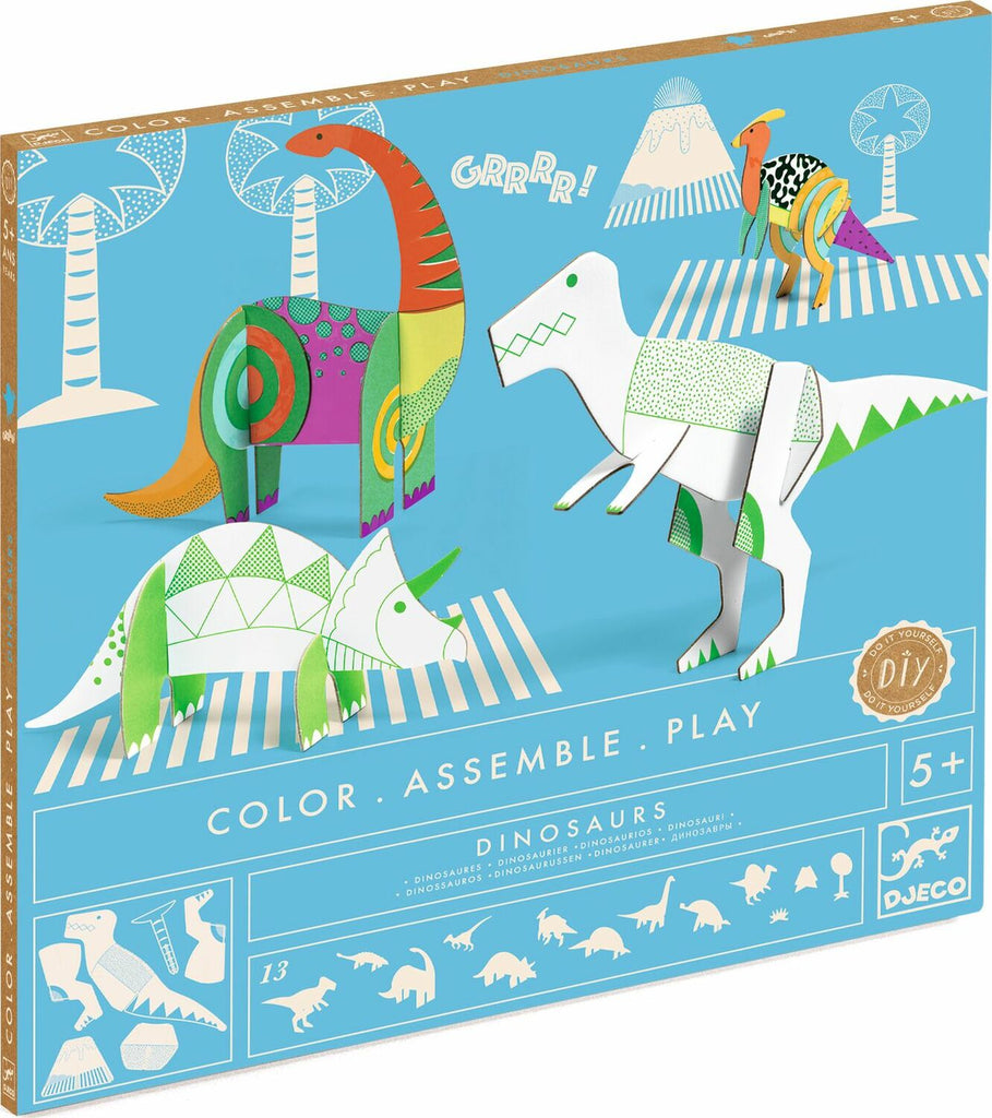 DIY Color Assemble Play Craft Kit: Dinosaur - from artist Andrew Holder