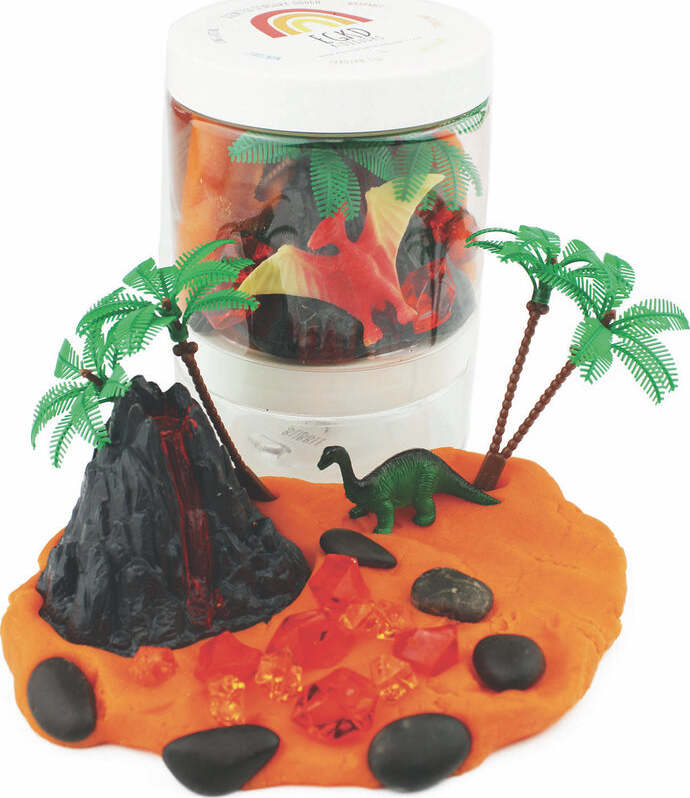 Dinosaur Volcano (Mango Tango) Dough-to-Go Jar