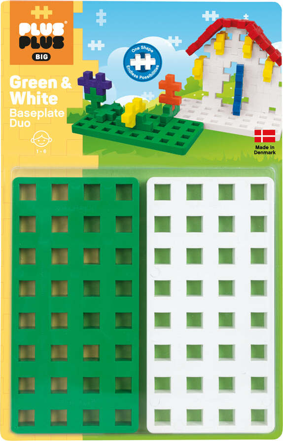 Plus-Plus BIG Baseplate Duo - Green & White