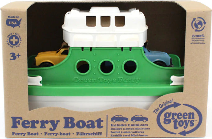 Ferry Boat with Cars (Green & White)
