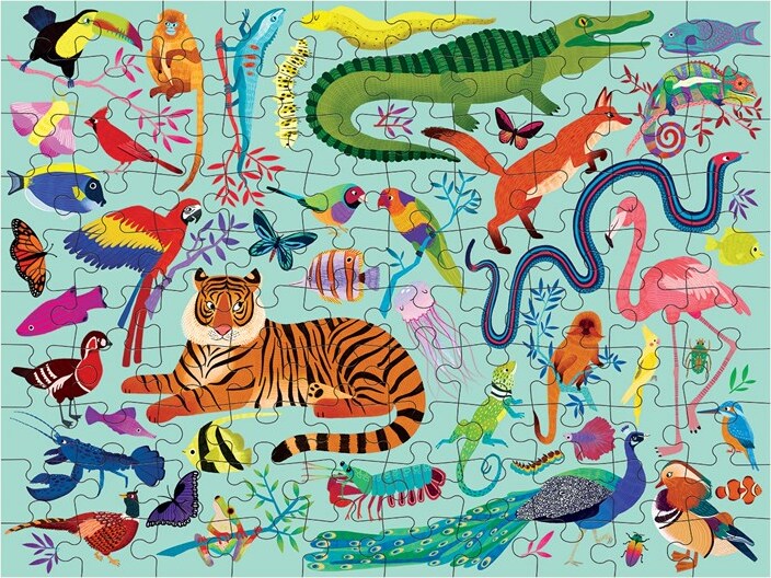 Animal Kingdom 100 Piece Double-Sided Puzzle