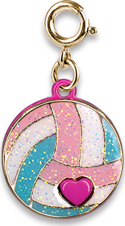 Gold Glitter Volleyball Charm