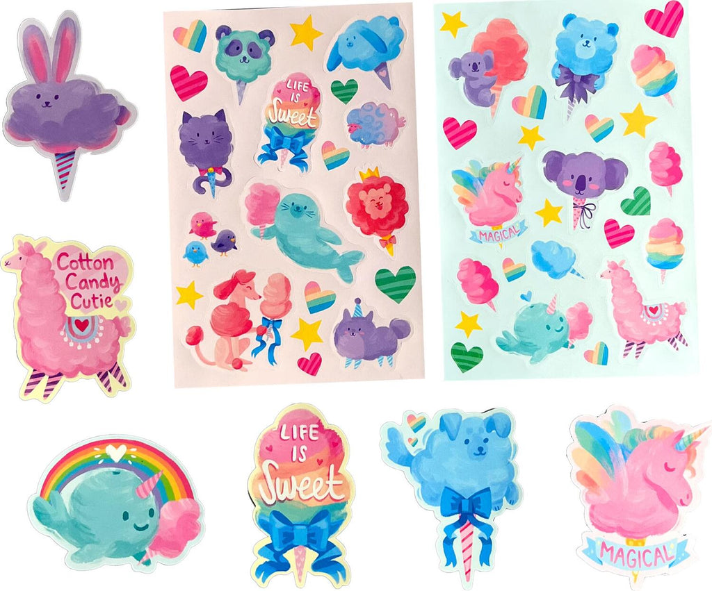 Stickiville Stickers: Fluffy Cotton Candy - Scented (2 Sheets & 6 Die-Cut)
(Paper)