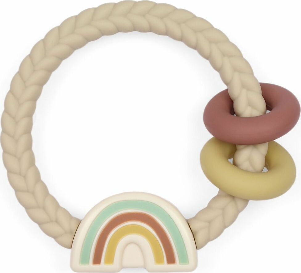 Ritzy Rattle - Silicone Teether w/ Rattle (Neutral Rainbow)