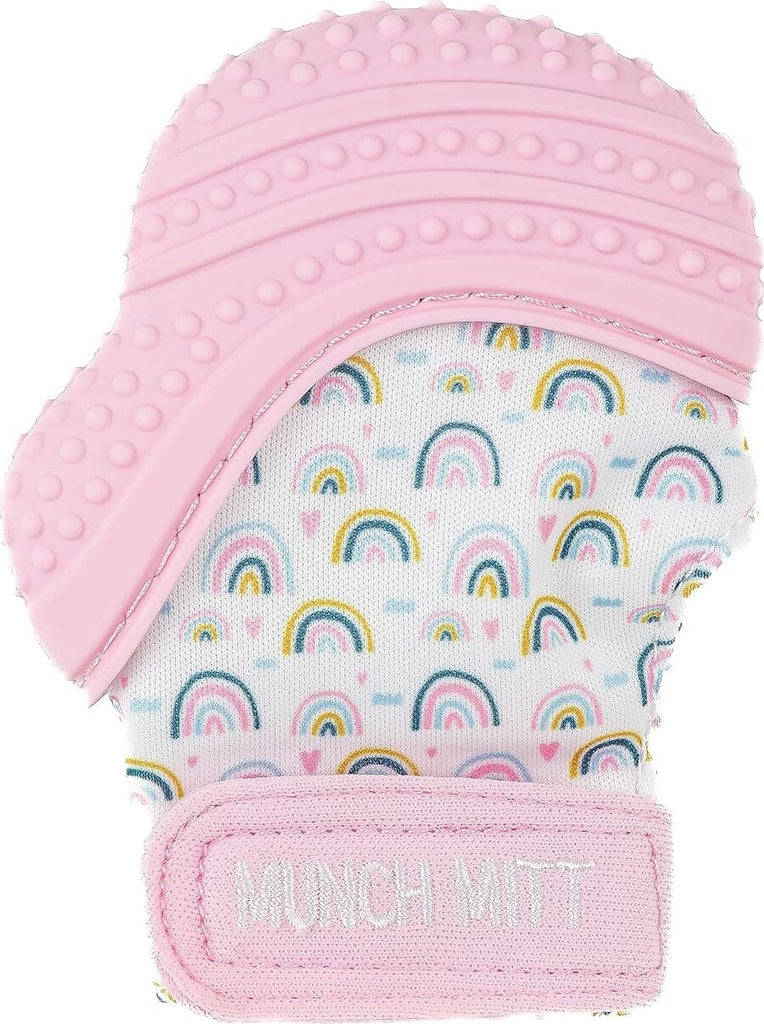 Munch Mitt Baby Teething Mitten (Pink Rainbow)