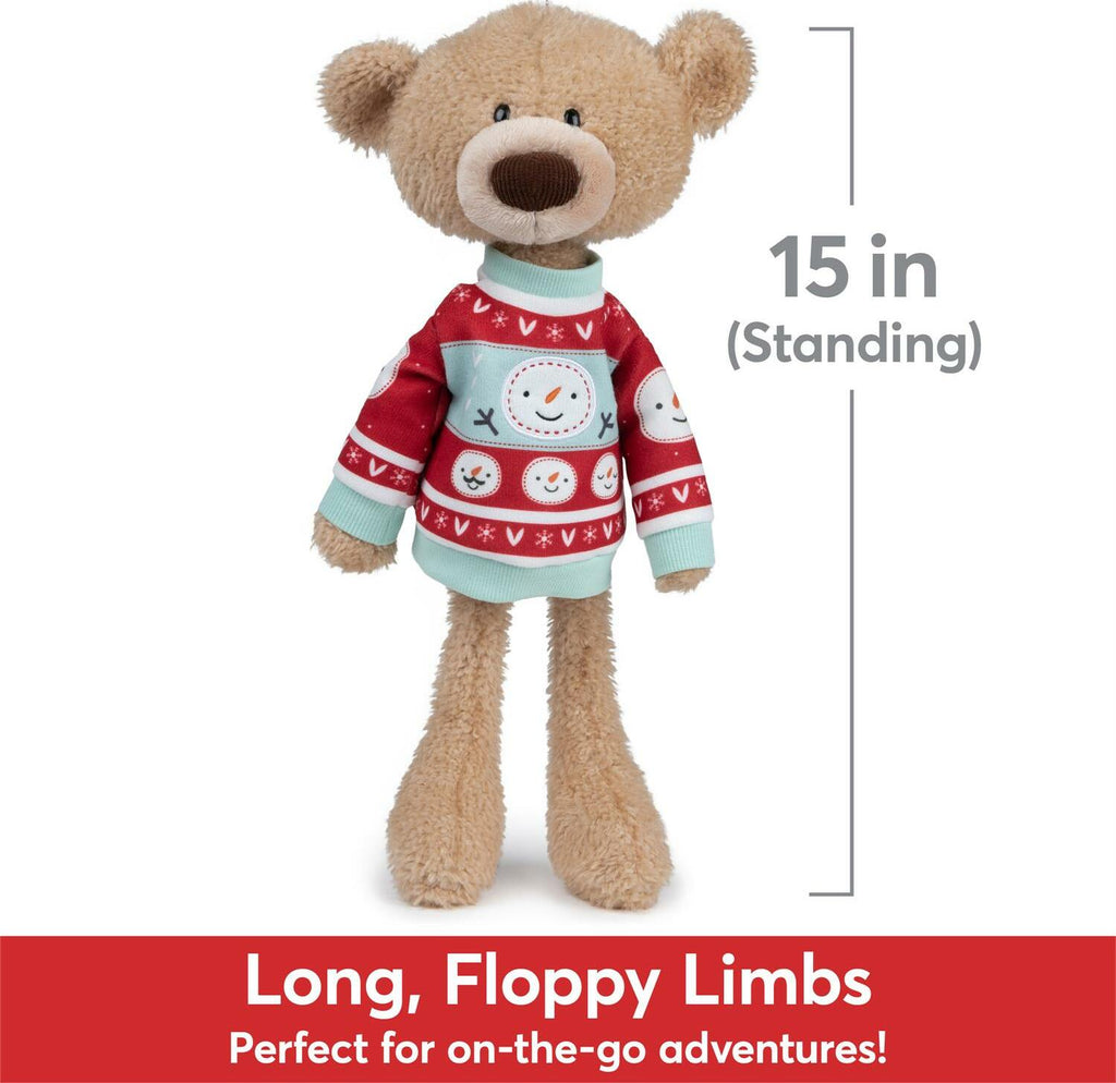 Sleigh Toothpick Bear with Holiday Sweater - 15 in