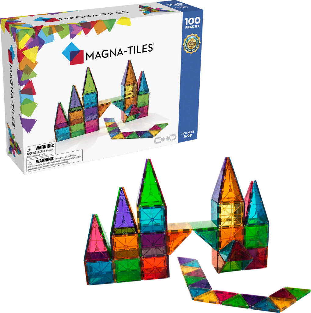 MAGNA-TILES Classic 100-Piece Magnetic Construction Set, The ORIGINAL –  Kazoodles Toys