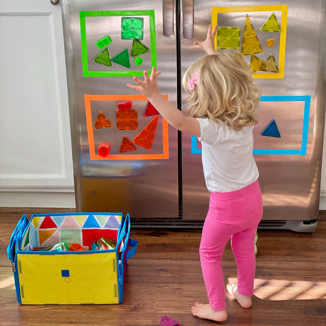 MAGNA-TILES® Classic 100-Piece Magnetic Construction Set with FREE Storage  Bin